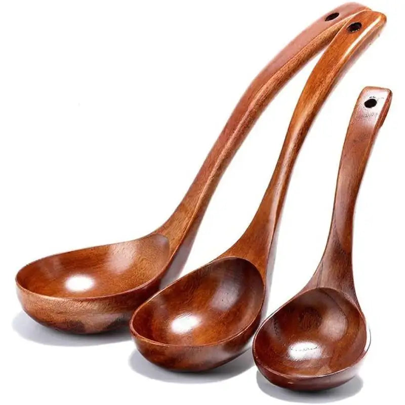 Wooden Serving Spoon Ladle Large Natural Wood Soup
