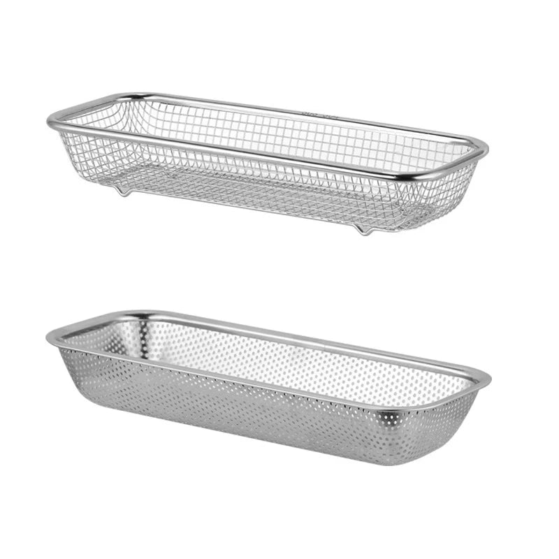 Stainless Steel Utensil & Cutlery Holder – Mesh Organizer for Kitchen & Dishwasher Use