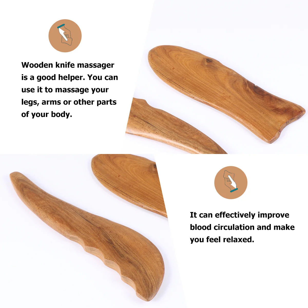 Wooden Gua Sha Board Natural Scraping Plate For Face Neck Shoulder