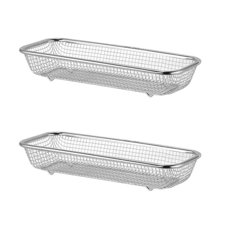 Stainless Steel Utensil & Cutlery Holder – Mesh Organizer for Kitchen & Dishwasher Use