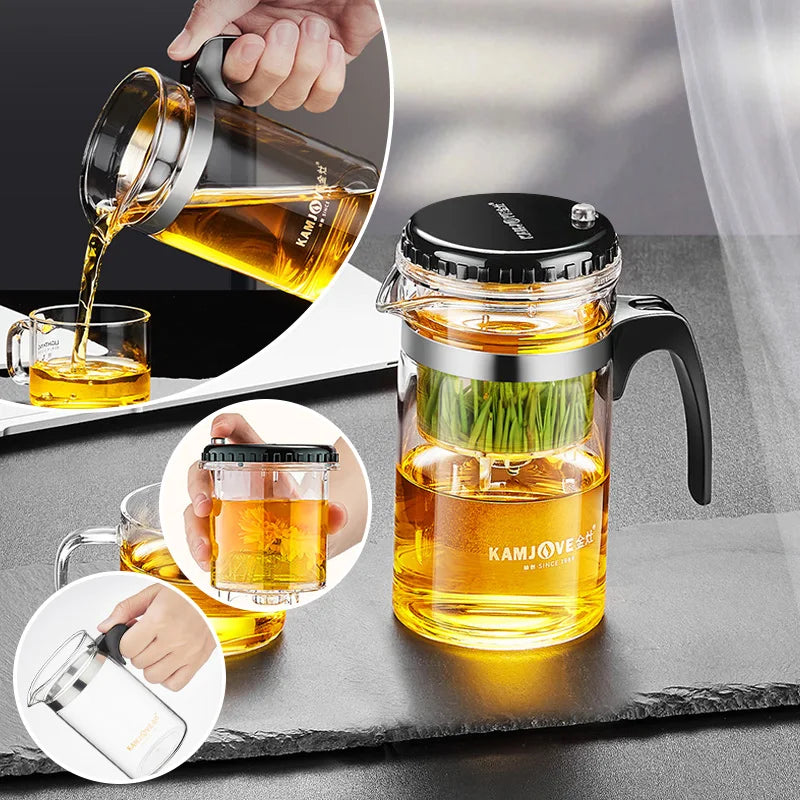 Separating Glass Teapot with Strainer