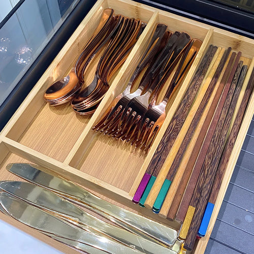 Bamboo Cutlery Storage Tray