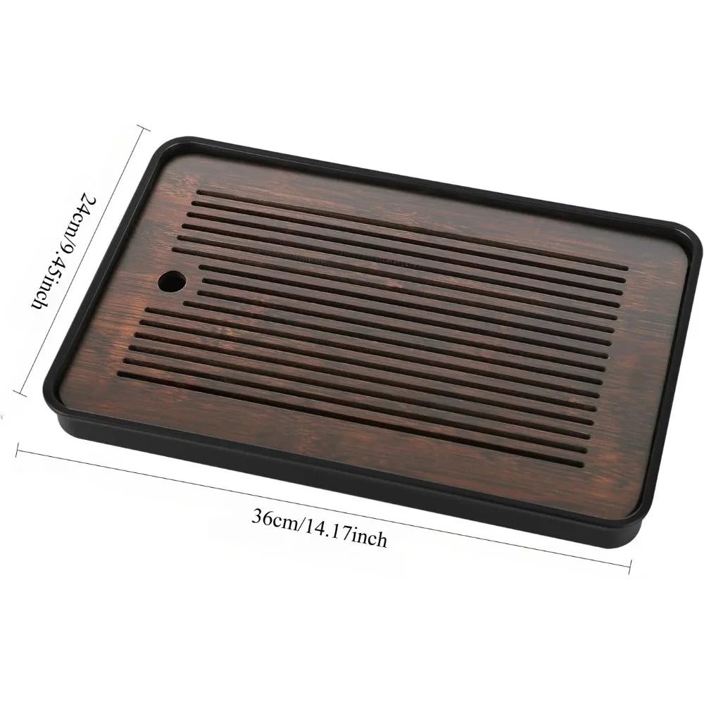 Portable Bamboo Tea Tray – Detachable & Dual-Use Design