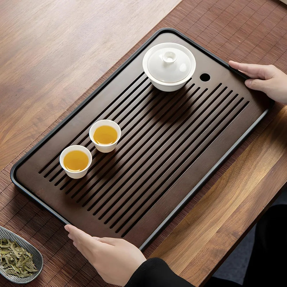 Portable Bamboo Tea Tray – Detachable & Dual-Use Design