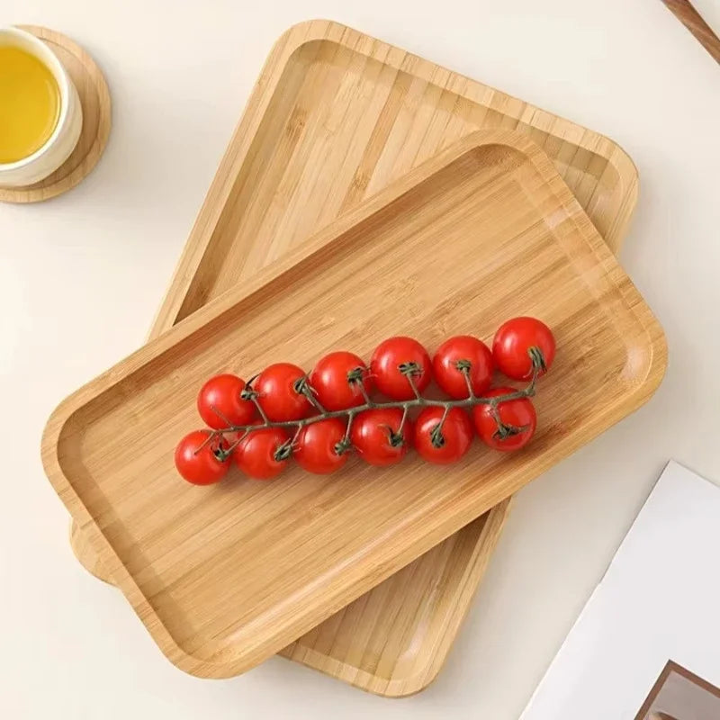 Rectangular and Round Japanese-Style Bamboo Tea Tray 🌟