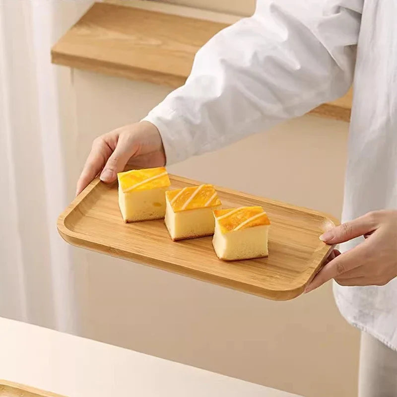 Rectangular and Round Japanese-Style Bamboo Tea Tray 🌟