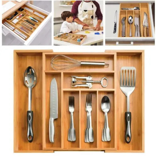 Extendable Cutlery Tray Expandable Storage Organizer Kitchen