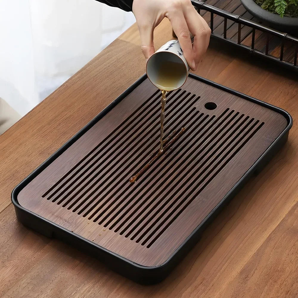 Portable Bamboo Tea Tray – Detachable & Dual-Use Design