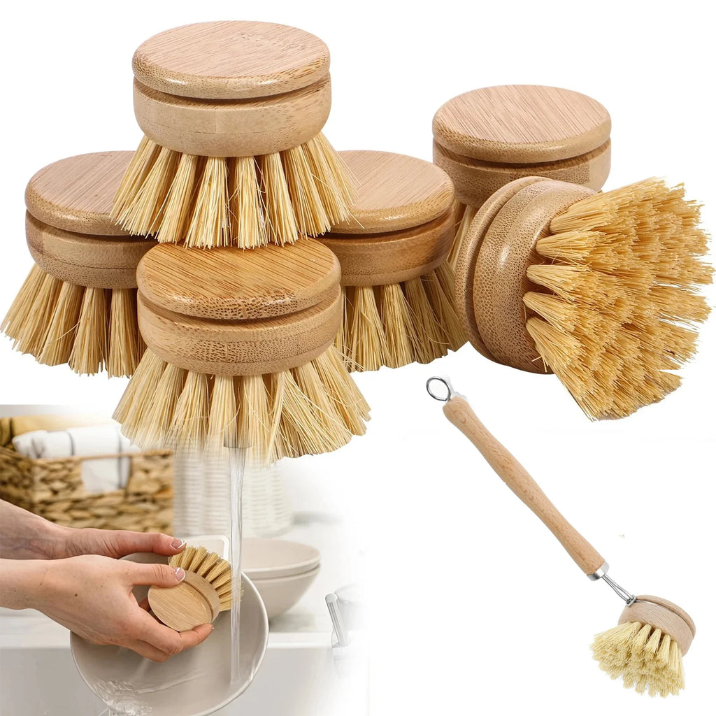 Wooden Dish Brush with Natural Sisal and Coconut Durable