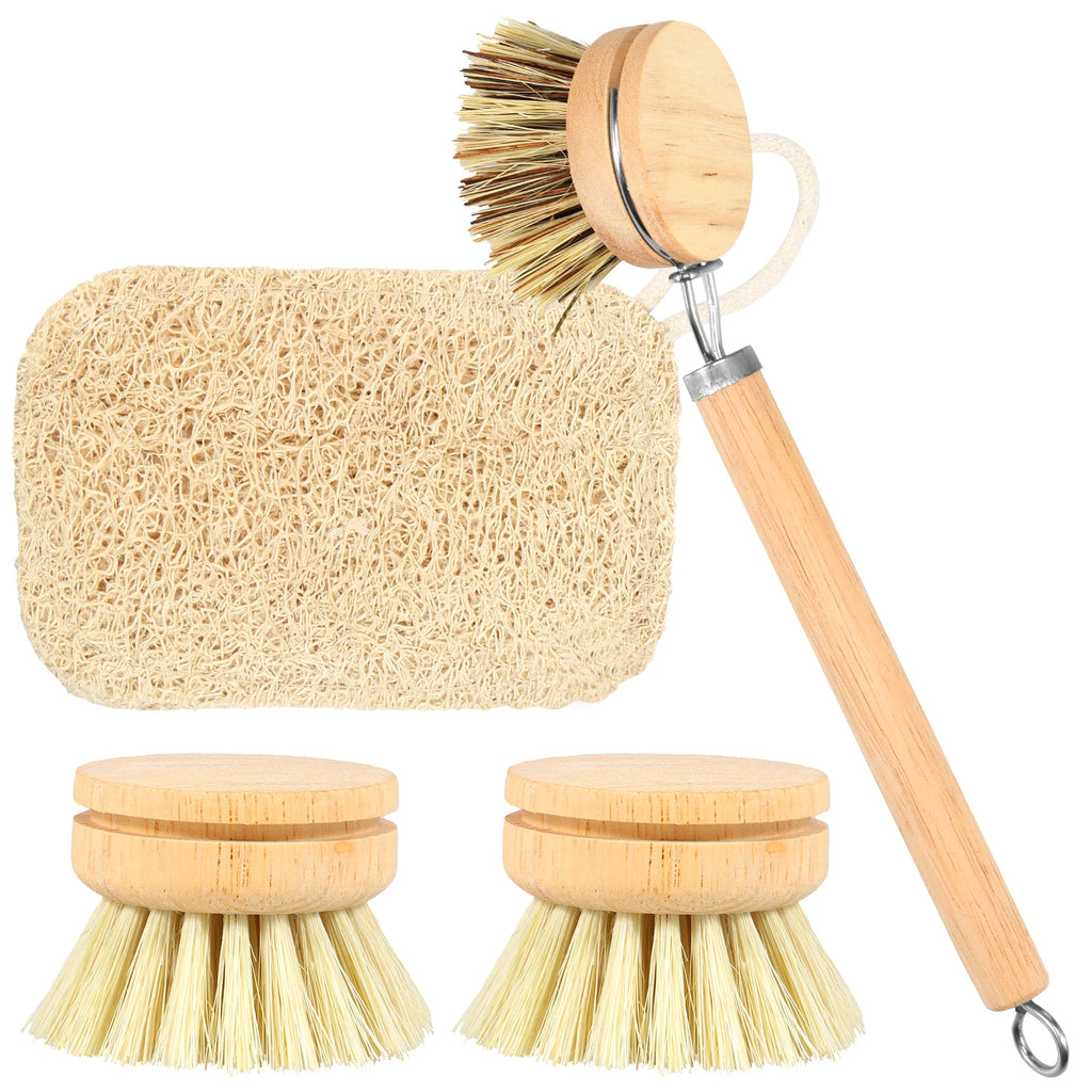 Wooden Dish Brush with Natural Sisal and Coconut Durable
