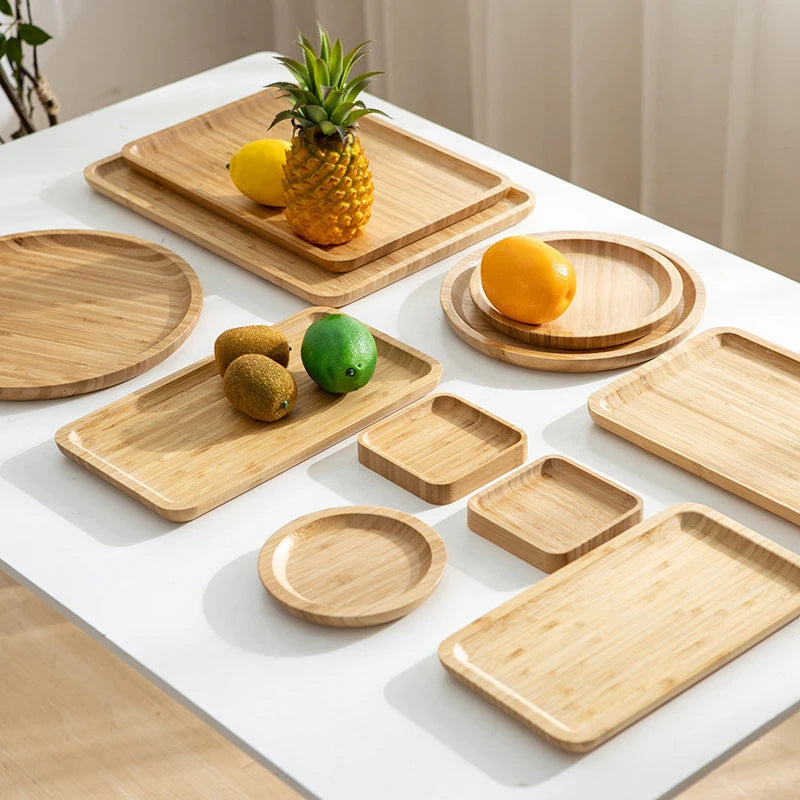 Simple Japanese Bamboo Tea Tray Kitchen
