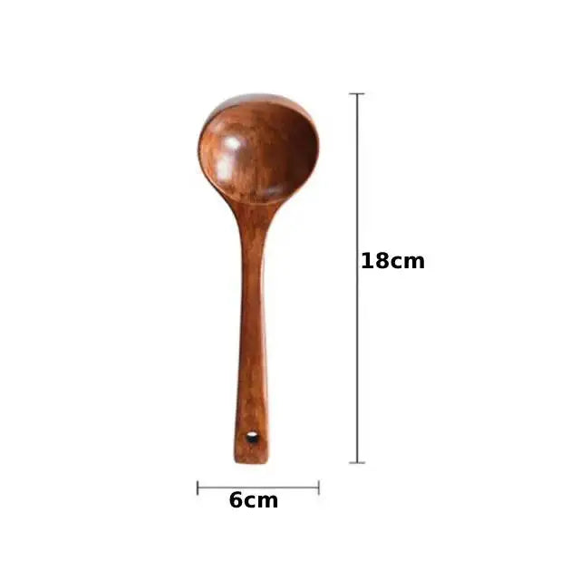 Wooden Serving Spoon Ladle Large Natural Wood Soup