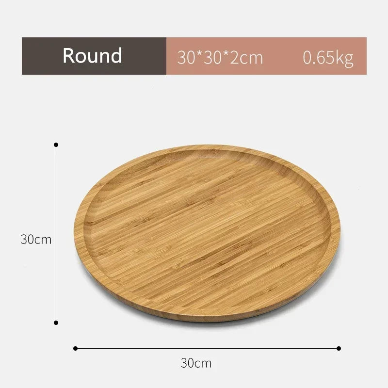 Rectangular and Round Japanese-Style Bamboo Tea Tray 🌟