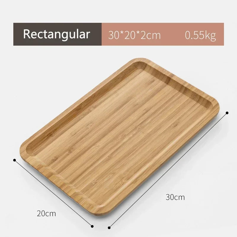 Rectangular and Round Japanese-Style Bamboo Tea Tray 🌟