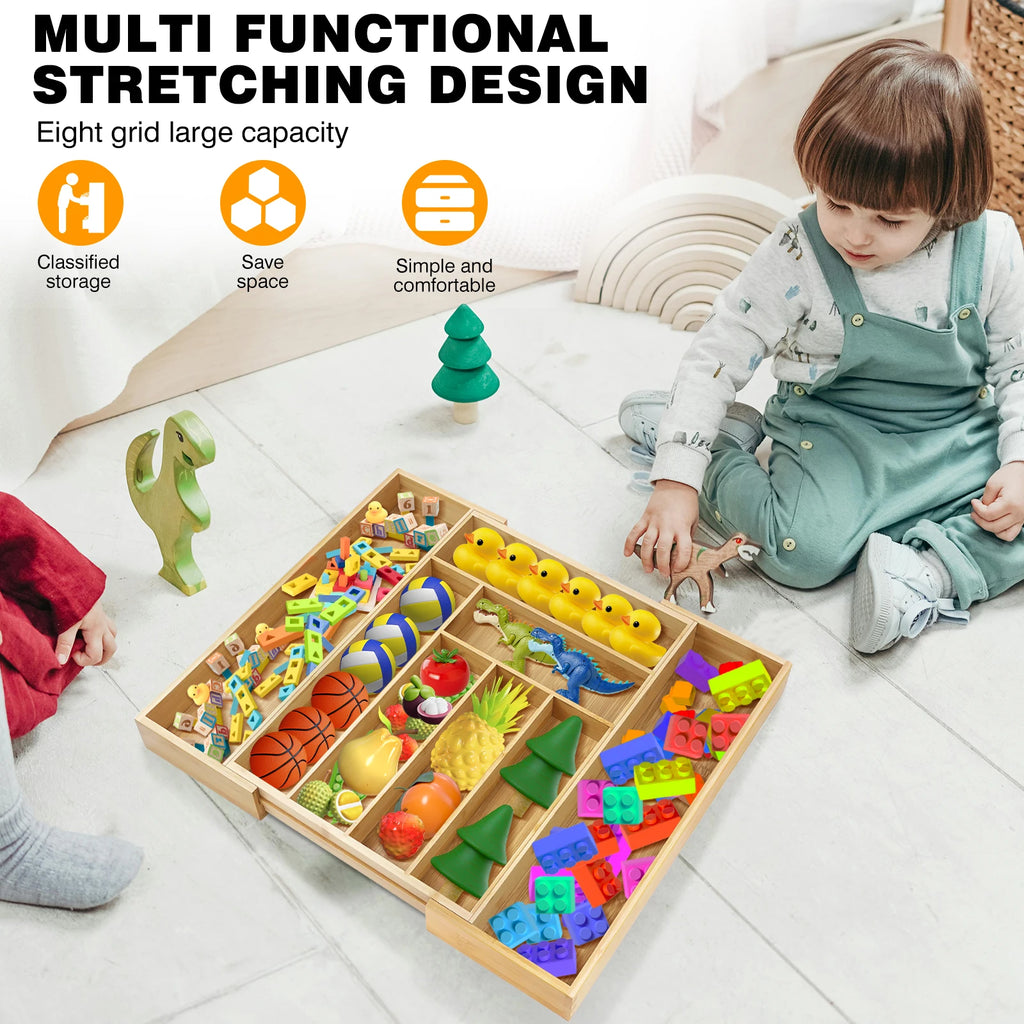 Expandable Bamboo Drawer Organizer Adjustable